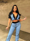 Fall Casual 2 Two piece Set Outfits Women Short Sleeve Hoodie Tops 2022 Baggy Pants Suits White Patchwork Matching
