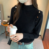 Sweater Women's Bottom Sweater Autumn And Winter New Fashionable And Fashionable Black Sweater With Warm And Slim Body-Outfit