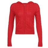 Solid Kintted Jackets y2k Casual Coat Long Sleeve Cute Harajuku Basic Outwear Autumn Winter Hoodies Women Korean