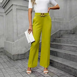Women's Casual Fashion. Waist Wide Leg Trousers Thin Loose