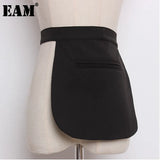 2023 Spring Summer Woman Stylish High Quality New Woman Black Color Pockets Concave Bandage Belt All Match