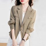 Autumn Japan And South Korea New Leisure Long-Sleeved Coat Women's Korean Version Of The Suit Top Jacket Loose Short