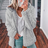 style women's hooded woolen fleece autumn and winter jacket sweatshirt women graphic