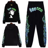 55555 Hip Hop Printed Letter Cobweb Hoodie Hoodie Couple Style Hoodie Trend-Outfit
