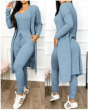 Autumn And Winter Fashion Long Jumpsuit Long Cardigan Leisure Suit Long-Sleeved Spot-Outfit