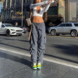 Fashion Cargo Pants Women Sweat Pants with Pockets Oversized Vintage Army Green Trousers Streetwear Sweatpants