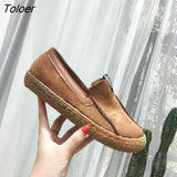 Women Loafers Casual Shoes Female Round Toe Slip-On Wide Shallow Flats Lady Shoes Oxford Spring Summer Shoes For
