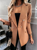 Winter 2021 New Women Fashion White Black Blazers and Jackets Chic Button Office Suit Coat Ladies Elegant Outwear