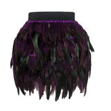 Costume Jazz Dance Luxury Peacock Feather Skirt Stage Dress Irregular Skirt-Outfit