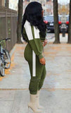Contrast Color Crop Top and Pants 2 Piece