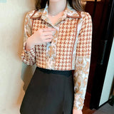 Spring Summer France style Women's Blouses New chic printing ladies shirts Long Sleeve Shirts Tops Blusas