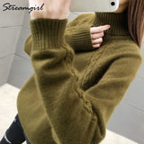 Winter Sweater Women Jumper Ladies Vintage Sweaters Knitted Pullover Women's Sweater Thick Warm Turtleneck Pull