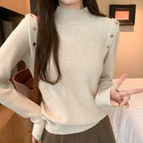 Sweater Women's Bottom Sweater Autumn And Winter New Fashionable And Fashionable Black Sweater With Warm And Slim Body-Outfit