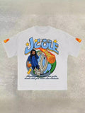 Men's T-Shirt 2024 Basketball Shirt Sports Style Short-Sleeved Cotton Print Loose T-Shirt Street Hip-Hop Blouse Short Sleeves-Outfit