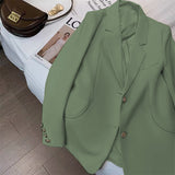 Toloer Suit Jacket Female GJ Sense Spring Autumn 2024 New Korean Version Of Fashion Long Small Suit-Outfit