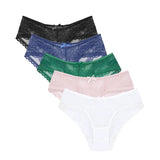 5 pcs/pack ! Ultra Thin Lace Panties Mid Rise Soft Women Brief Hollow Transparent