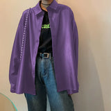 chic Women oversized PU leather blouses 2022 Spring Autumn Black Faux Leather Basic Coat Turn-down Collar Motor Biker