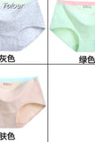 Solid Color Cotton Women Panties Underwear Breathable Women Girl Briefs Comfortable Mid RiseUnderpant Lingerie