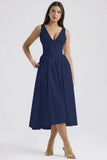 Summer New Body-Body Sling Dress Fashion Print V-Neck Temperament