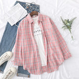 Plaid Shirt Women 2021 New Spring Autumn Womens Tops Loose Design Style Lady Casual Long Sleeve Blouse Clothes