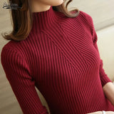 Winter Turtleneck Pullovers Women Sweaters Fashion Solid Long Sleeve Tops Sweater Knitted Jumper Pull Femme Clothing