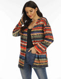 spring European and American printed knitted cardigan thin coat loose coat