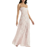 Women Long Dress Evening Party Summer Clothes 2023 Chic Elegant Floral Lace Sleeveless Sling Backless Dress Sexy Club Streetwear-Outfit