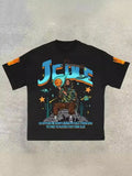 Men's T-Shirt 2024 Basketball Shirt Sports Style Short-Sleeved Cotton Print Loose T-Shirt Street Hip-Hop Blouse Short Sleeves-Outfit