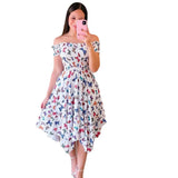 Ebay Dress Word Shoulder Irregular Shoulder Digital Print Long