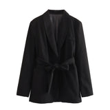 Belt Dress Collar Suit Jacket 2310187 Slim Straight Tube High Waist Trousers 2216118 Suit-Outfit
