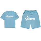 New Men's And Women's Trend Brand Street Hip-Hop Punk Alphabet Printed Leisure Sports Short-Sleeved Shorts Set-Outfit