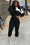 Contrast Color Crop Top and Pants 2 Piece