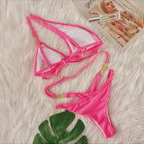Toloer 2024 New Sexy Bikini Crystal Diamond Stripe Band Split Women's Swimsuit Luxury