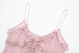 Women's Translucent Laminated Clad Decorative Top Small Sling