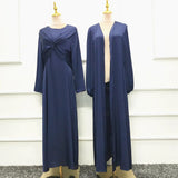 Solid Color Fresh And Sweet Two-piece Dress Cardigan