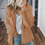 style women's hooded woolen fleece autumn and winter jacket sweatshirt women graphic