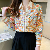 print ladies shirts Women's Blouses 2022 Spring Summer Long Sleeve casual Shirts Tops Blusas