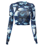 Top Women See Through y2k Clothes Summer Autumn T-shirts Crop Tops Sexy Slim Long Sleeve Tees Clothing Club Streetwear-Outfit