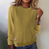 Sheintemu Autumn And Winter Round Collar Long-Sleeved Women's Sweater