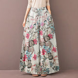 ZANZEA 2022 Kaftan Printed Pants Women's Wide Leg Trousers Elastic Waist Long Pantalon Palazzo Casual Floral