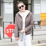 Women Fleece Coats And Jackets Winter Warm Padded Winter Coats For Women Hooded Outwear Velvet Coat Warm Basic Jacket