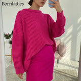 Autumn Winter Thickening Oversized Green Sweater Women Long Sleeve Casual Loose Pullovers Female Solid Knitted