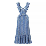 New Women's Fashion Heavy Industry Cotton Embroidery Cascade Decoration Stampling