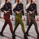 Plaid High Waist Casual Stretch Feet
