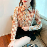 Spring Summer France style Women's Blouses New chic printing ladies shirts Long Sleeve Shirts Tops Blusas