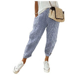 Summer New Woven Woven Stripe Splicing Design Loose Casual Pants