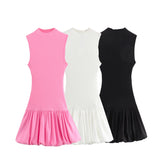 New Spring Balloon Dress With Slim Thread Knitted Bare Back 0085361-Outfit