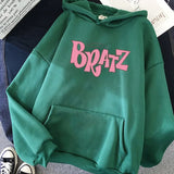 Bratz Letter print hoodie Autumn winter Sweatshirt unisex men and Women's Casual student Fashion Hooded Sweatshirt Long
