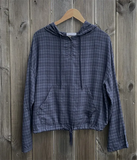 Blusas Mujer De Moda Fashion Korean Blouse for Women Hooded Blouses Long Sleeve Y2K Tops Loose Clothes Plaid Summer Shirts-Outfit