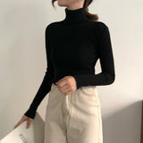 Winter Korean Women Pullover Sweaters Slim Women Turtleneck Basic Tops Casual New Knitted Sweater Soft Warm Jumper